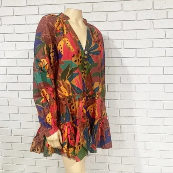 Farm Rio Women’s Leopard's Jungle Cotton Mini Dress‎ - Picture 13 of 14